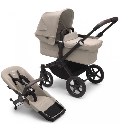 Bugaboo Donkey 5 Mono  - rozwojowy wózek wielofunkcyjny, zestaw 2w1 z opcją 3w1 i 4w1 | Black / SandyTaupe / Sandy Taupe